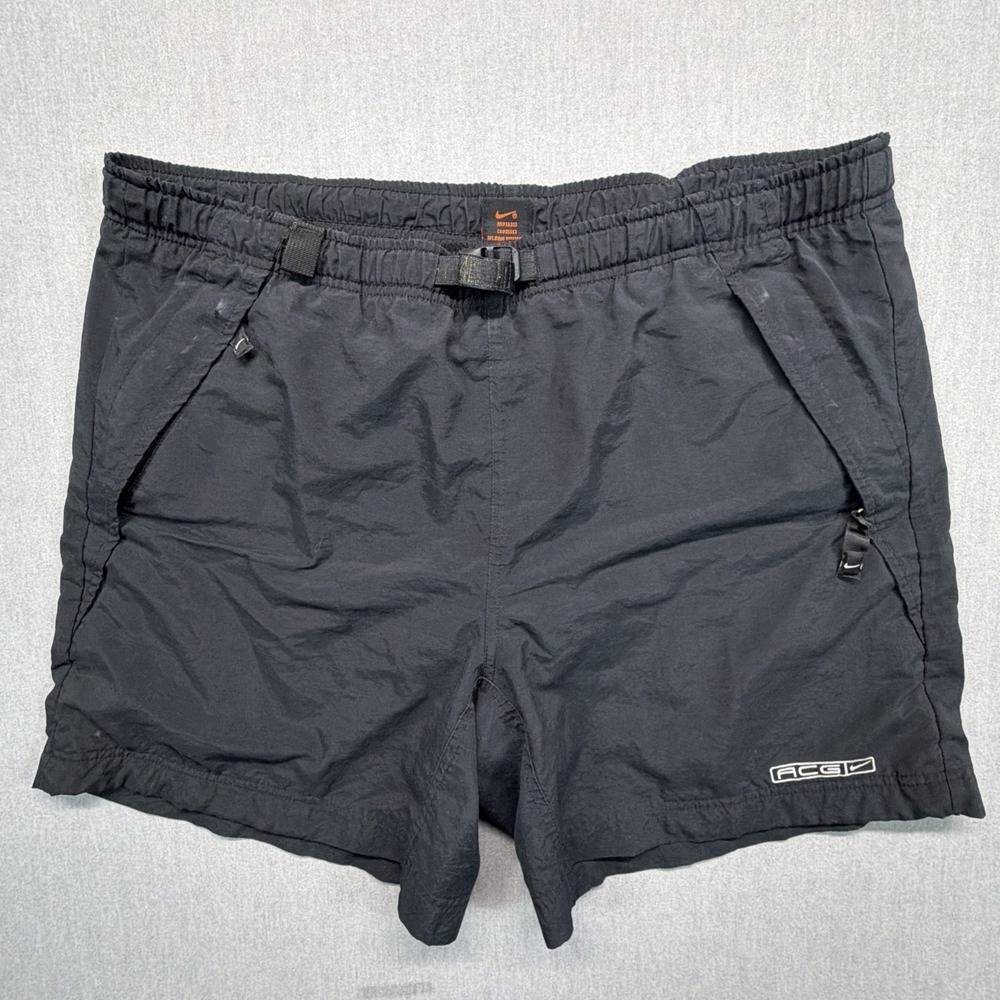 Nike ACG Men's Black Athletic Shorts Size Xl Elastic Waist Belted